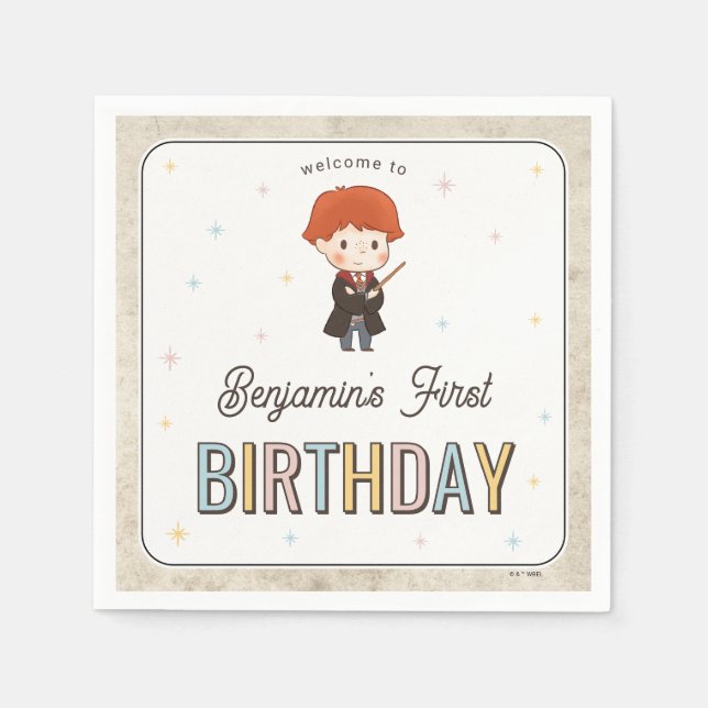 Serviette En Papier Harry Potter Chibi Ron Weasley Wizard Birthday (Devant)