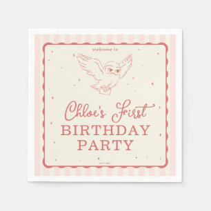 Serviette En Papier Harry Potter Hedwig Rose Magique Anniversaire