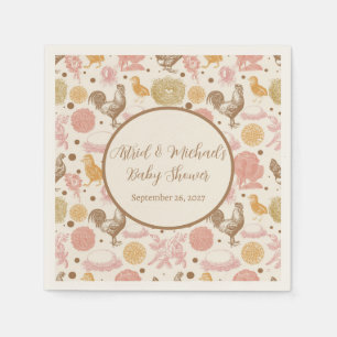 Serviette En Papier Hatching Bientôt Baby shower de fille de poulet