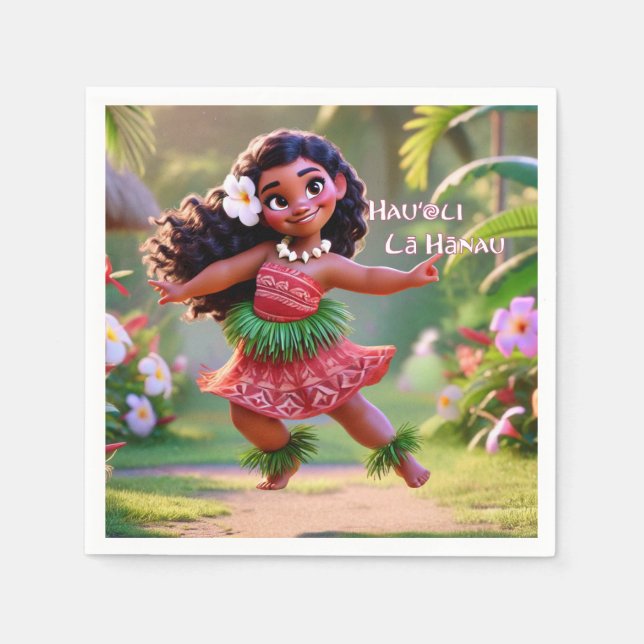 Serviette En Papier Hauʻoli Hula Princess (Devant)
