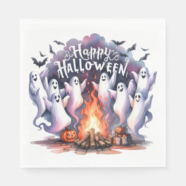 Serviette En Papier Hauné Fun Ghost Halloween Papier Napkin (Devant)