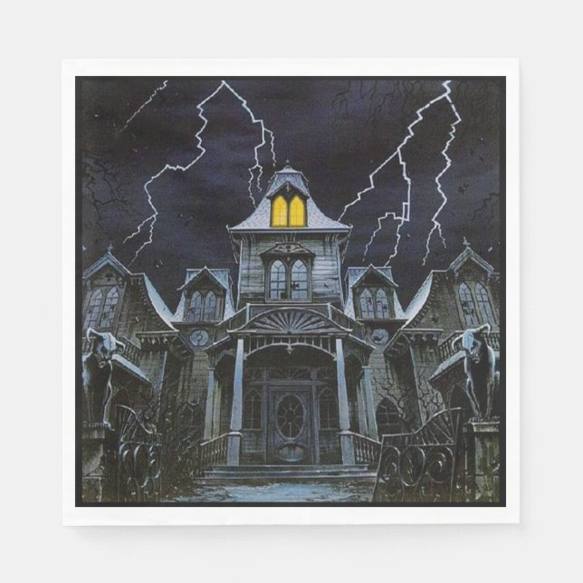 Serviette En Papier Haunted House Halloween (Devant)