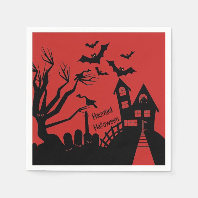 Serviette En Papier Haunween Standard Cocktail Halloween Napkins Papie (Devant)