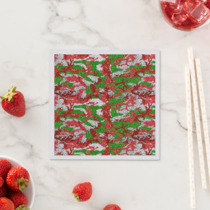 Serviette En Papier Haus De Camo Motif Silver Xmas