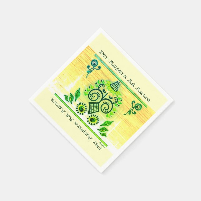 Serviette En Papier Haut-parleur Bluetooth Green Neon Folk Art Sunflow (Coin)