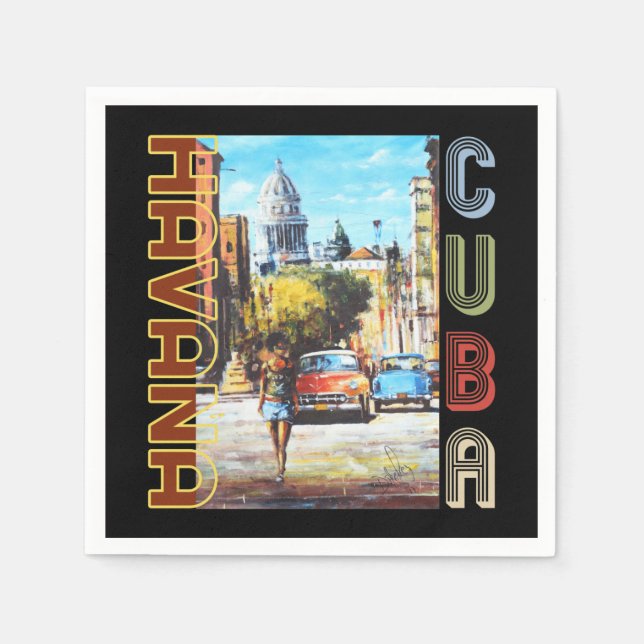 Serviette En Papier Havana Cuba Art - Capitale nationale (Devant)