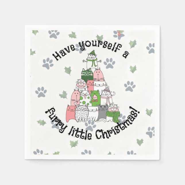 Serviette En Papier Have a furry little Christmas (Devant)