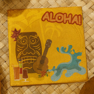 Serviette En Papier Hawaii Aloha Tiki Bar Retro Luau Party