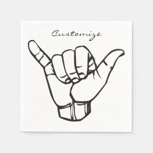 Serviette En Papier Hawaii Shaka Brah Wave Thunder_Cove