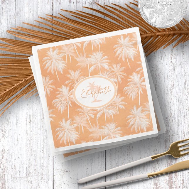 Serviette En Papier Hawaiian Palm Tree Silhouette Motif Tacao ID1093 (Créateur téléchargé)