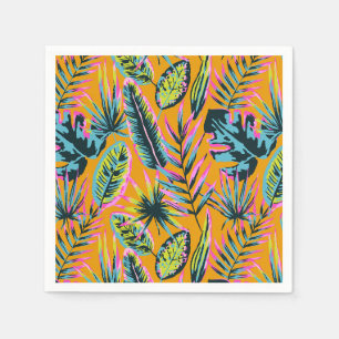 Serviette En Papier Hawaiian Tropical Feuilles Et Plante Imprimer Moti