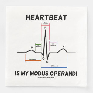 Serviette En Papier Hearbeat Est Mon Modus Operandi Electrocardiogramm