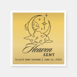 Serviette En Papier Heaven envoyé Baby shower Gold Moon Stars