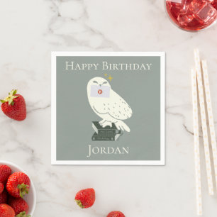 Serviette En Papier Hedwig avec lettre dessin fantaisiste