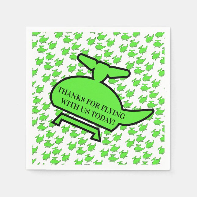 Serviette En Papier Hélicoptère fête d'anniversaire (Devant)