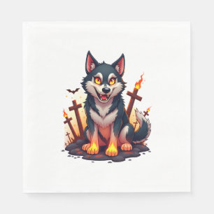Serviette En Papier Hellhound Husky Chien