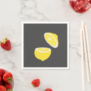 Serviette En Papier Hello Lemon jaune moderne fruit