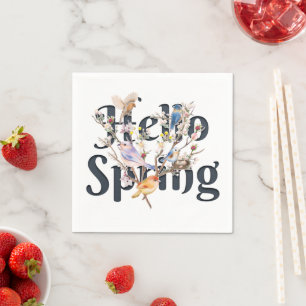 Serviette En Papier Hello Spring Birds
