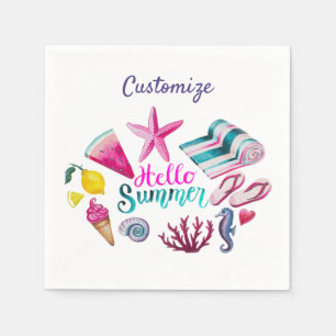Serviette En Papier Hello Summer