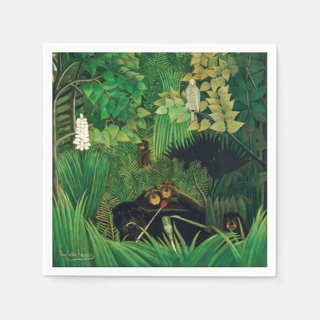 Serviette En Papier Henri Rousseau - Les Joyeux Jesters (Devant)