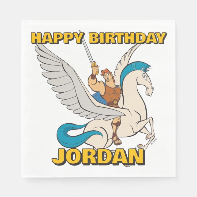 Serviette En Papier Hercules Riding Pegasus Napkins (Devant)