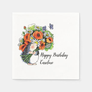 Serviette En Papier Hérisson géant et pavois à lunettes Anniversaire