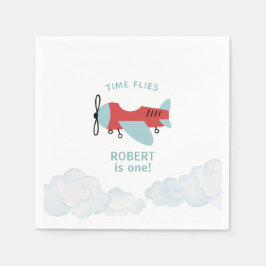 Serviette En Papier Heure Vol avion Anniversaire