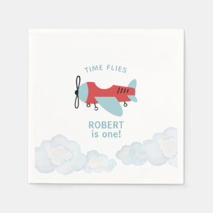 Serviette En Papier Heure Vol avion Anniversaire