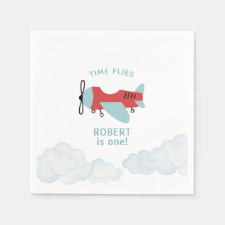 Serviette En Papier Heure Vol avion Anniversaire