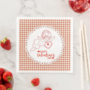 Serviette En Papier Heureuse Sainte-Valentin Cherub Cupid