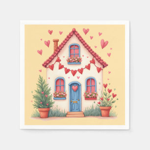 Serviette En Papier Heureuse Sainte-Valentin de serviettes de fête