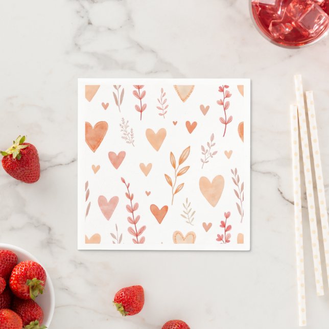 Serviette En Papier Heureuse Sainte-Valentin de serviettes de fête (En situation)