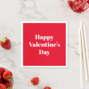 Serviette En Papier Heureuse Sainte-Valentin, livre blanc rouge