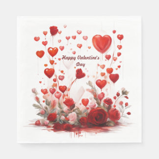 Serviette En Papier Heureuse Sainte-Valentin papier Napkin
