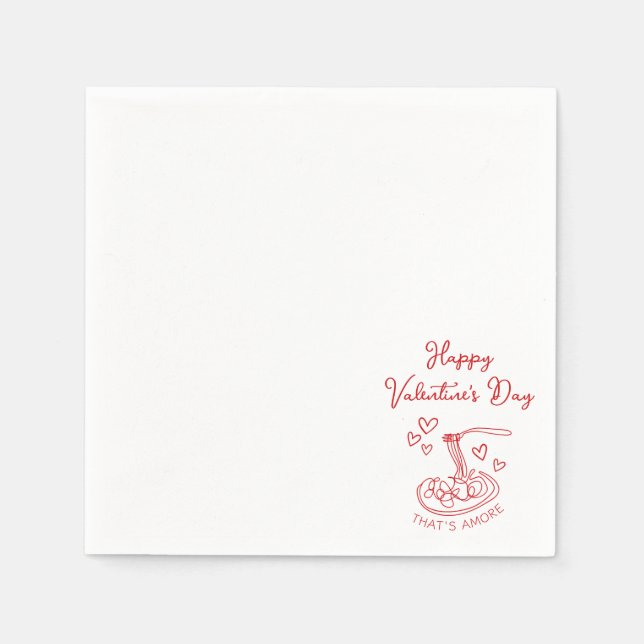 Serviette En Papier Heureuse Sainte-Valentin simple qui est plus rouge (Devant)