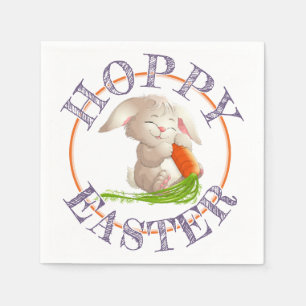 Serviette En Papier Heureux Bunny Pâques Motif