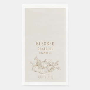 Serviette En Papier Heureux Gratuit Simple Citrouille Vacances