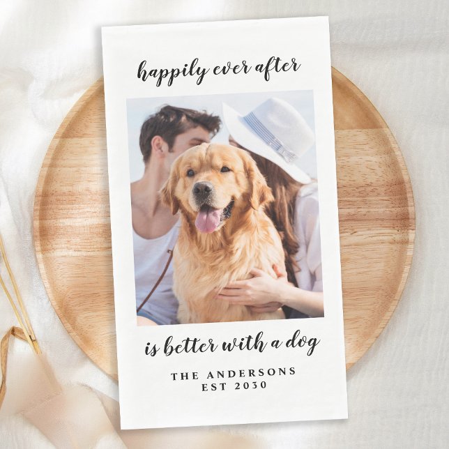 Serviette En Papier Heureux Jamais après Mariage photo personnalisé se (Créateur téléchargé)