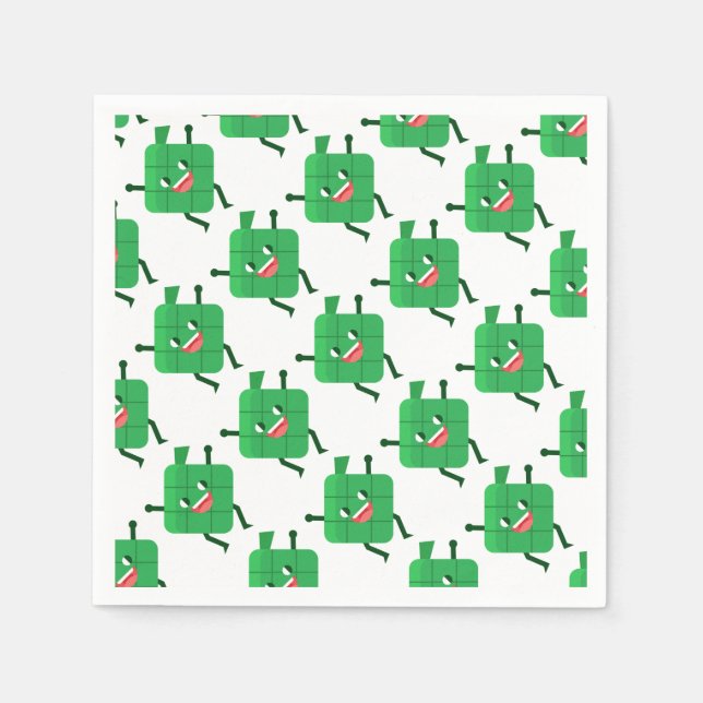 Serviette En Papier heureux ketupat (Devant)