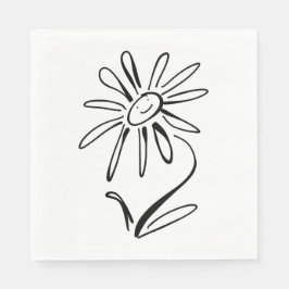 Serviette En Papier HEUREUX papier à fleurs Napkin