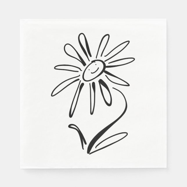 Serviette En Papier HEUREUX papier à fleurs Napkin (Devant)