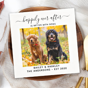 Serviette En Papier Heureux Pour Toujours Photo de Chien Personnalisée