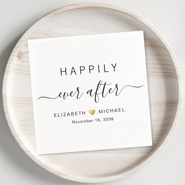 Serviette En Papier Heureux toujours après Mariage (Happily Ever After Wedding Napkins)