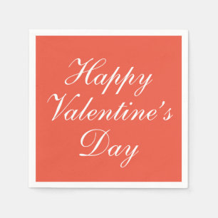 Serviette En Papier heureux Valentine's Day Red