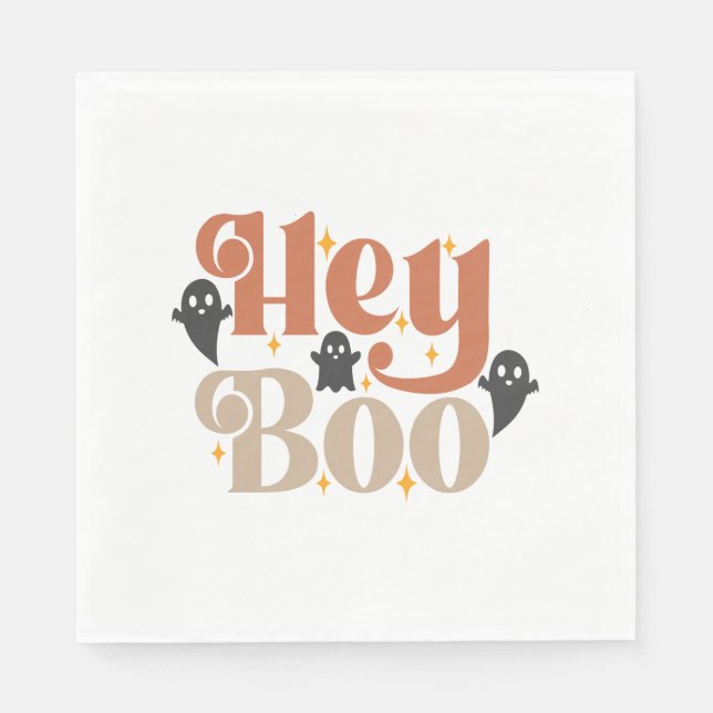 Serviette En Papier Hey Boo Boho Halloween Hey Boo Ghost (Devant)