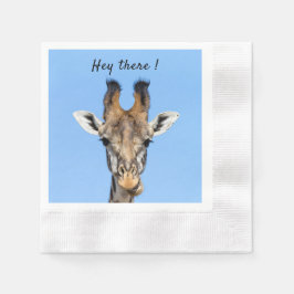 Serviette En Papier Hey là drôle Giraffe photo avec texte