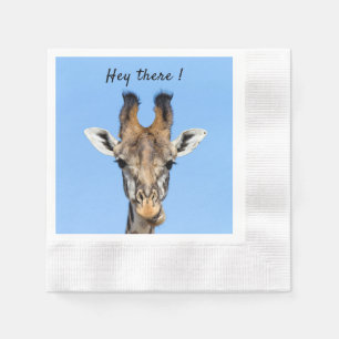 Serviette En Papier Hey là drôle Giraffe photo avec texte