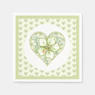 Serviette En Papier Hibiscus & dentelle BLANC