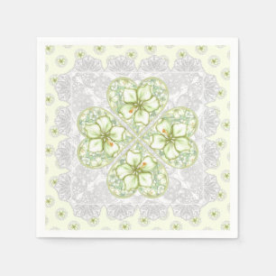 Serviette En Papier Hibiscus & dentelle BLANC