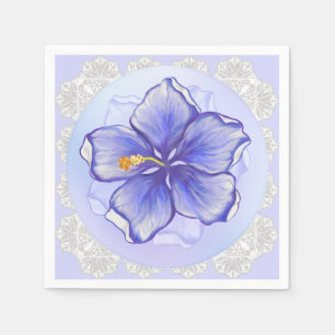 Serviette En Papier Hibiscus & dentelle BLEU